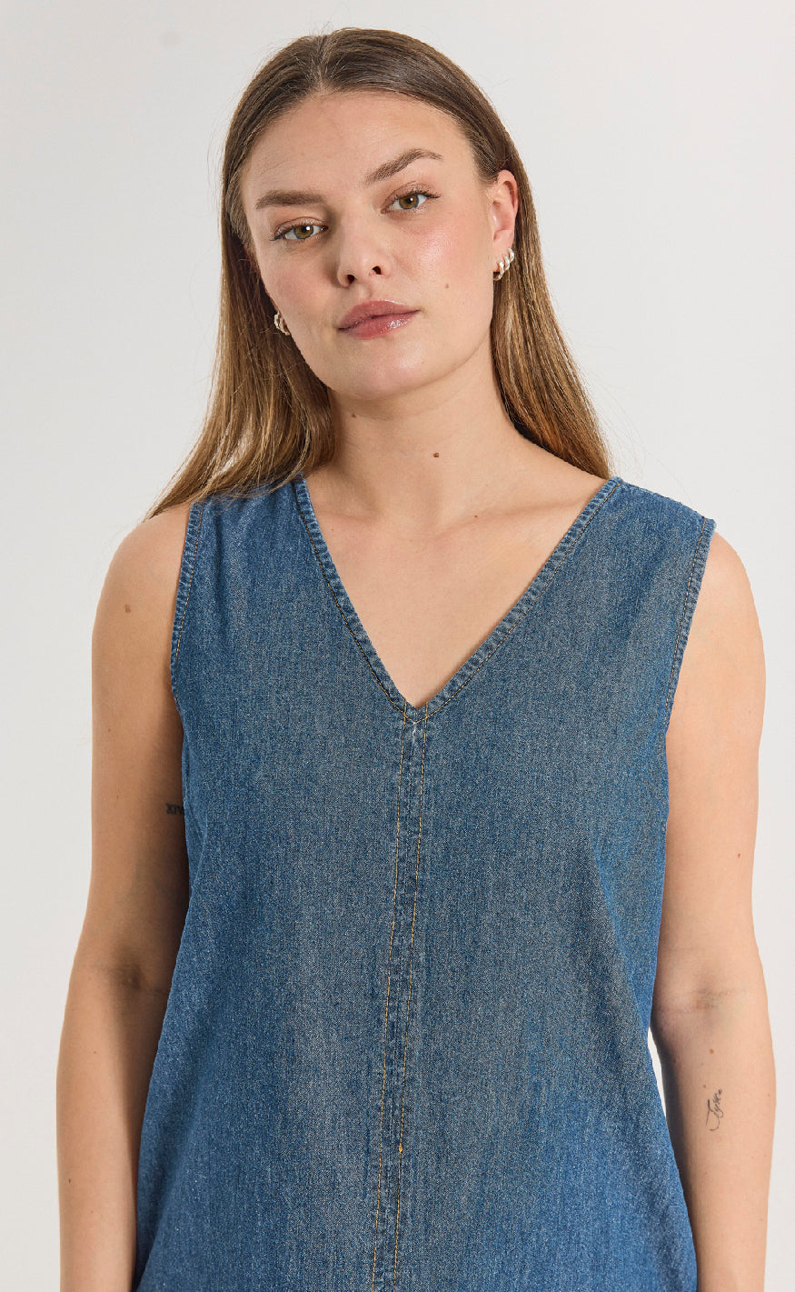 Freequent Kjole - Lisea 207090 - Medium Blue Denim