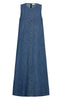 Freequent Kjole - Lisea Long - Medium Blue Denim