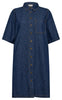 Freequent Kjole - Lisea - Medium Blue Denim