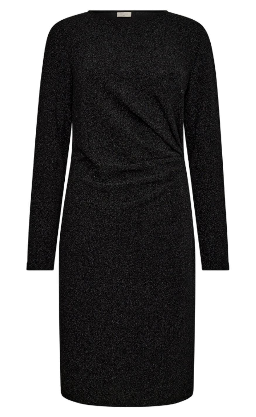 Freequent Kjole - Sissel - Black W. Black Metallic