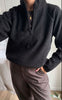 Freequent Pullover - Teddy Zip - Black