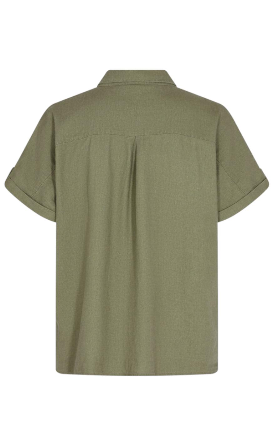 Freequent Skjorte - Lava SS - Deep Lichen Green
