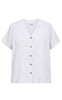 Freequent Skjorte - Lava SS V-neck - Brilliant White