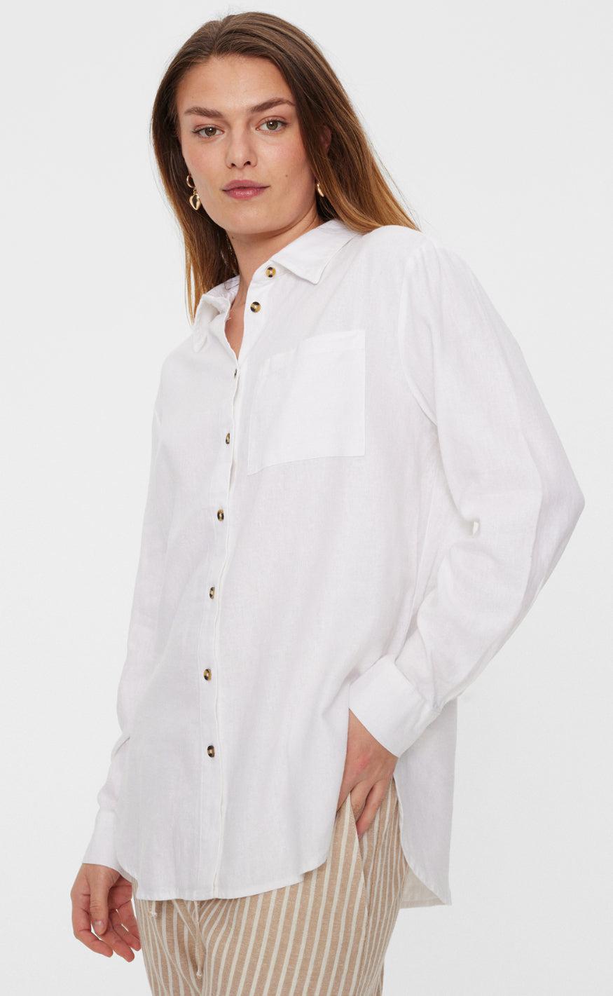 Freequent Skjorte - Lava Simple - Brilliant White