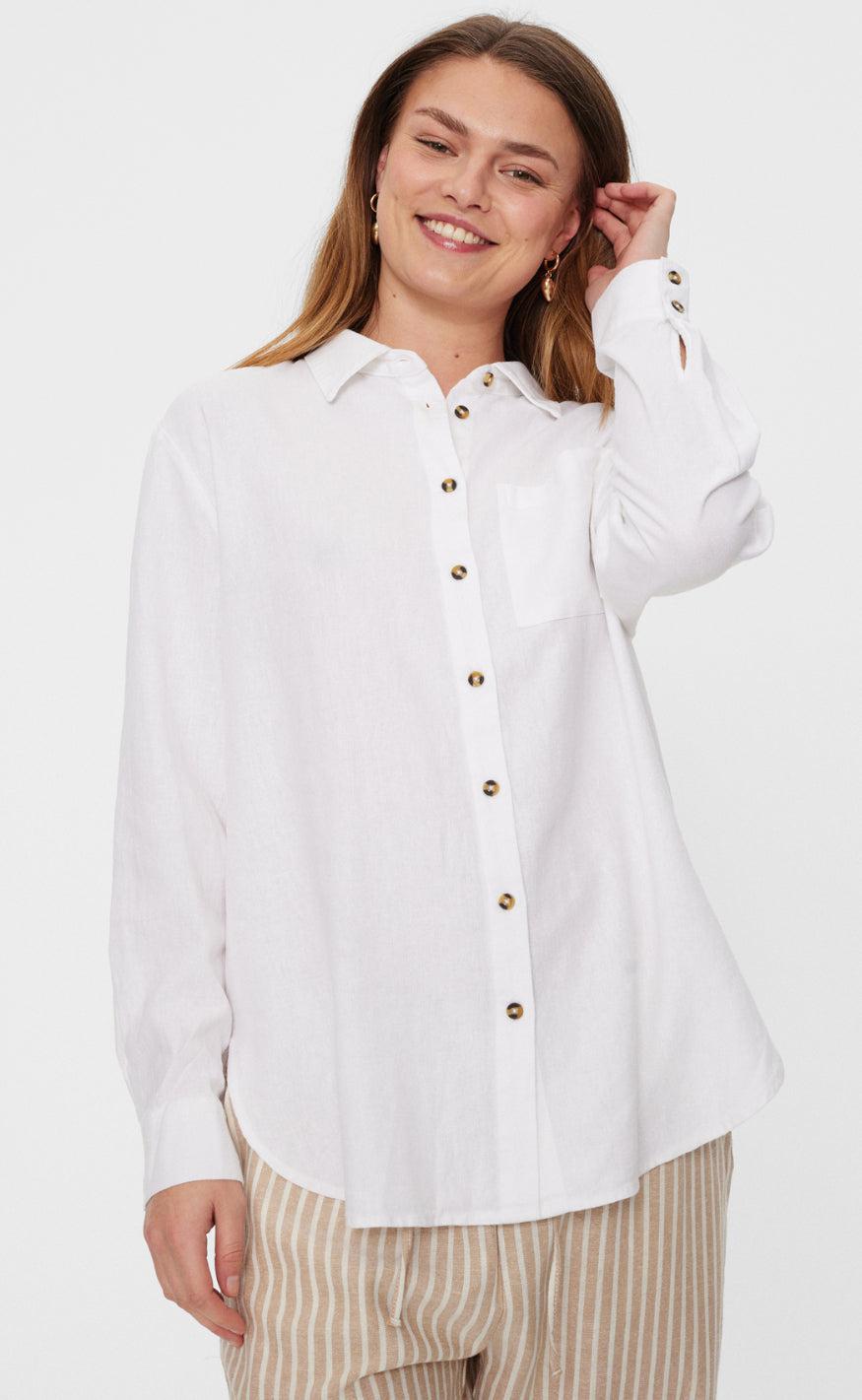 Freequent Skjorte - Lava Simple - Brilliant White
