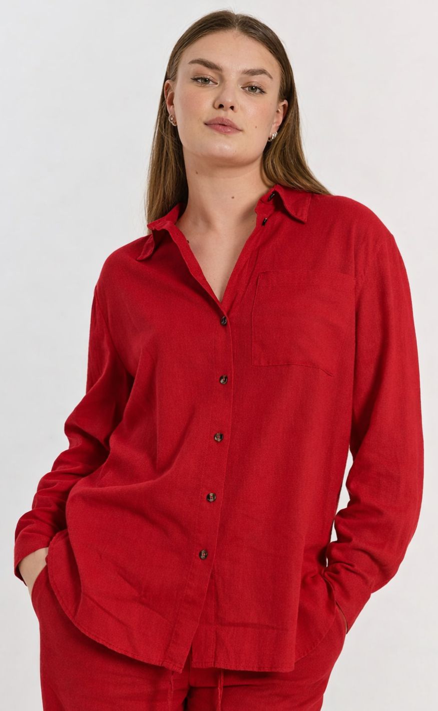 Freequent Skjorte - Lava Simple - True Red