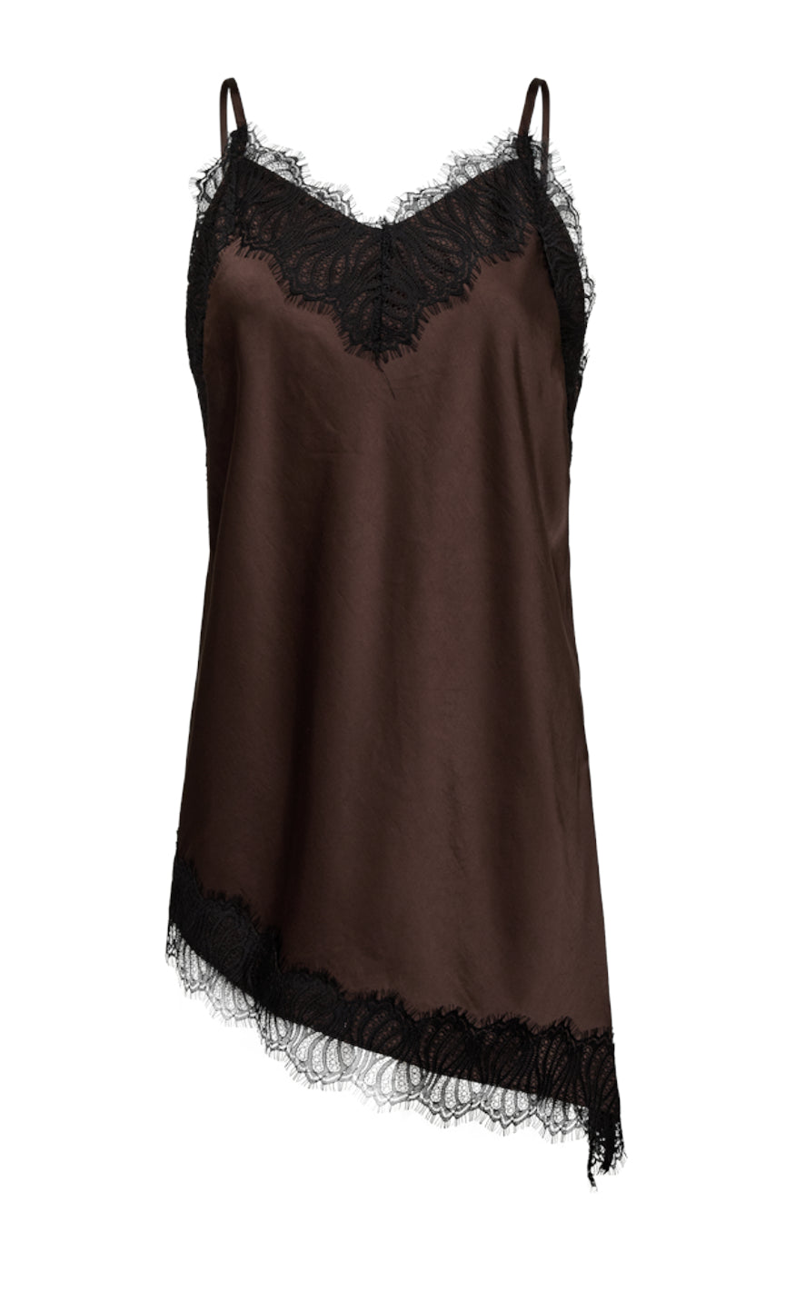Freequent Top - Dova - Coffee Bean w. Black