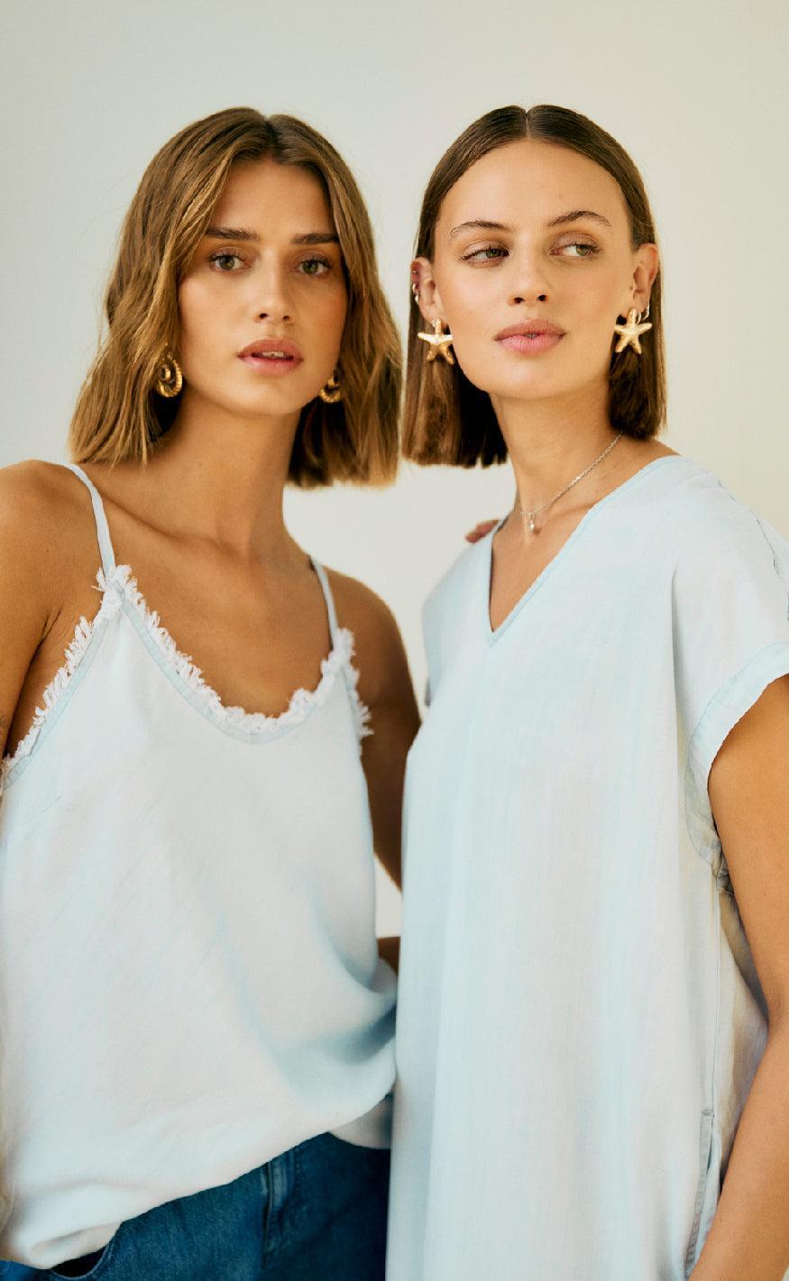 Freequent Top - Renna - Light Blue Denim