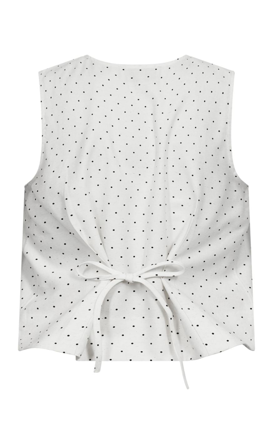 Freequent Vest - Anya - Star Off-white w. Black