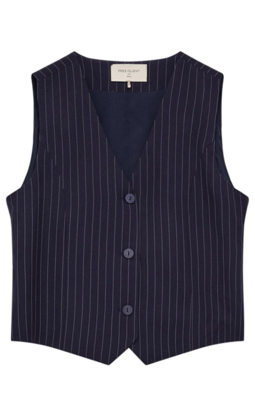 Freequent Vest - Mynte - Salute w. Star Off-white