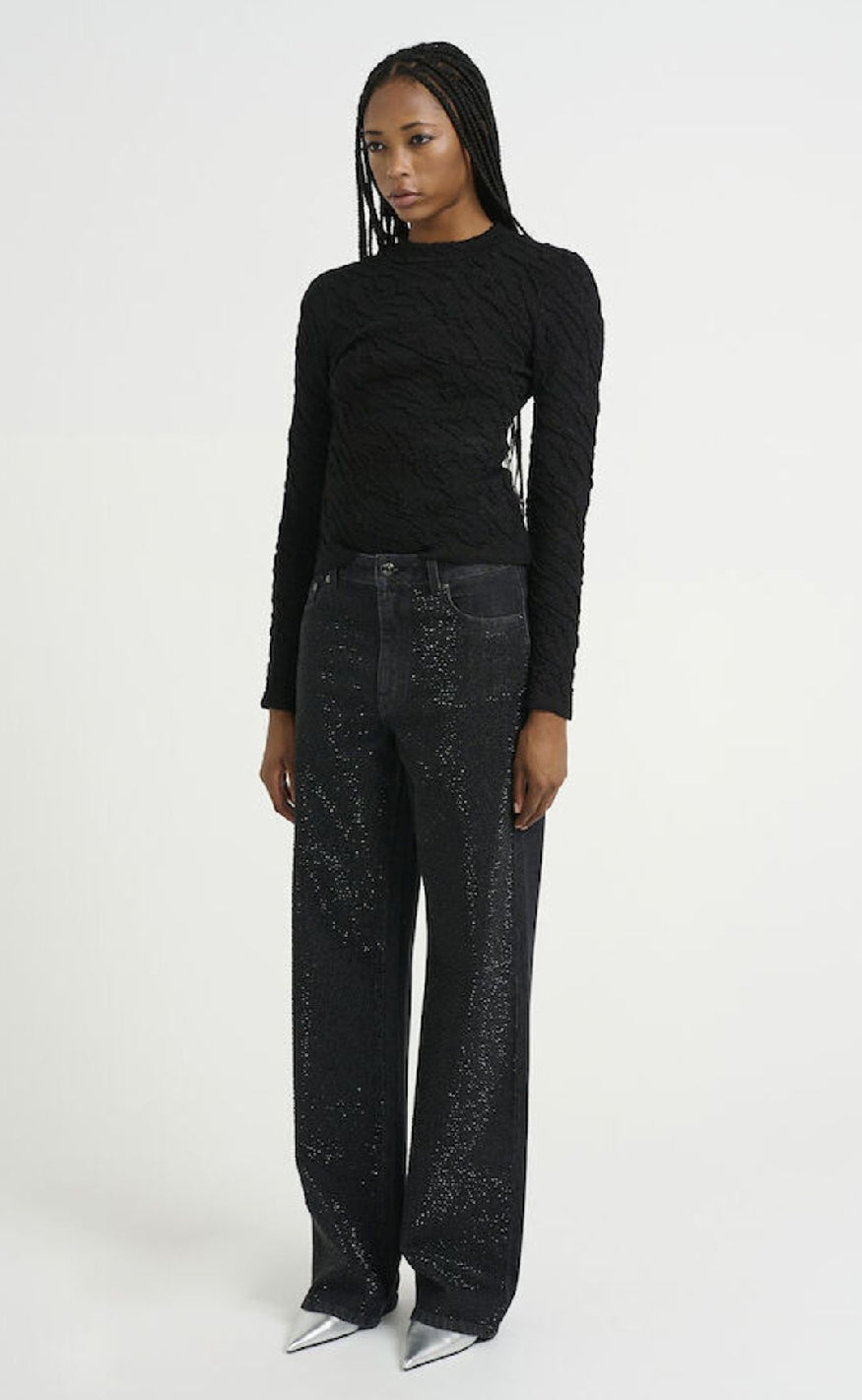 Gestuz Bukser - Zora - Dark black wash