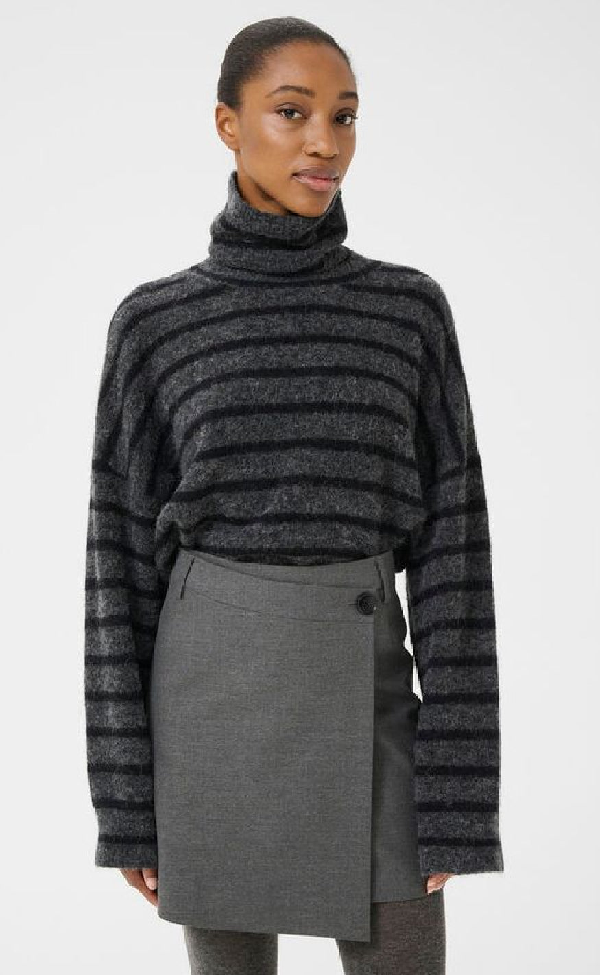 Gestuz Nederdel - Paula - Dark Grey Melange