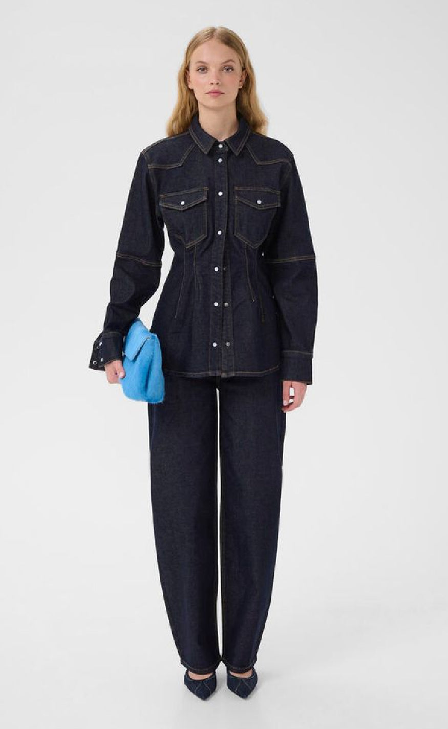 Gestuz Skjorte - Mae - Dark Blue Rinse