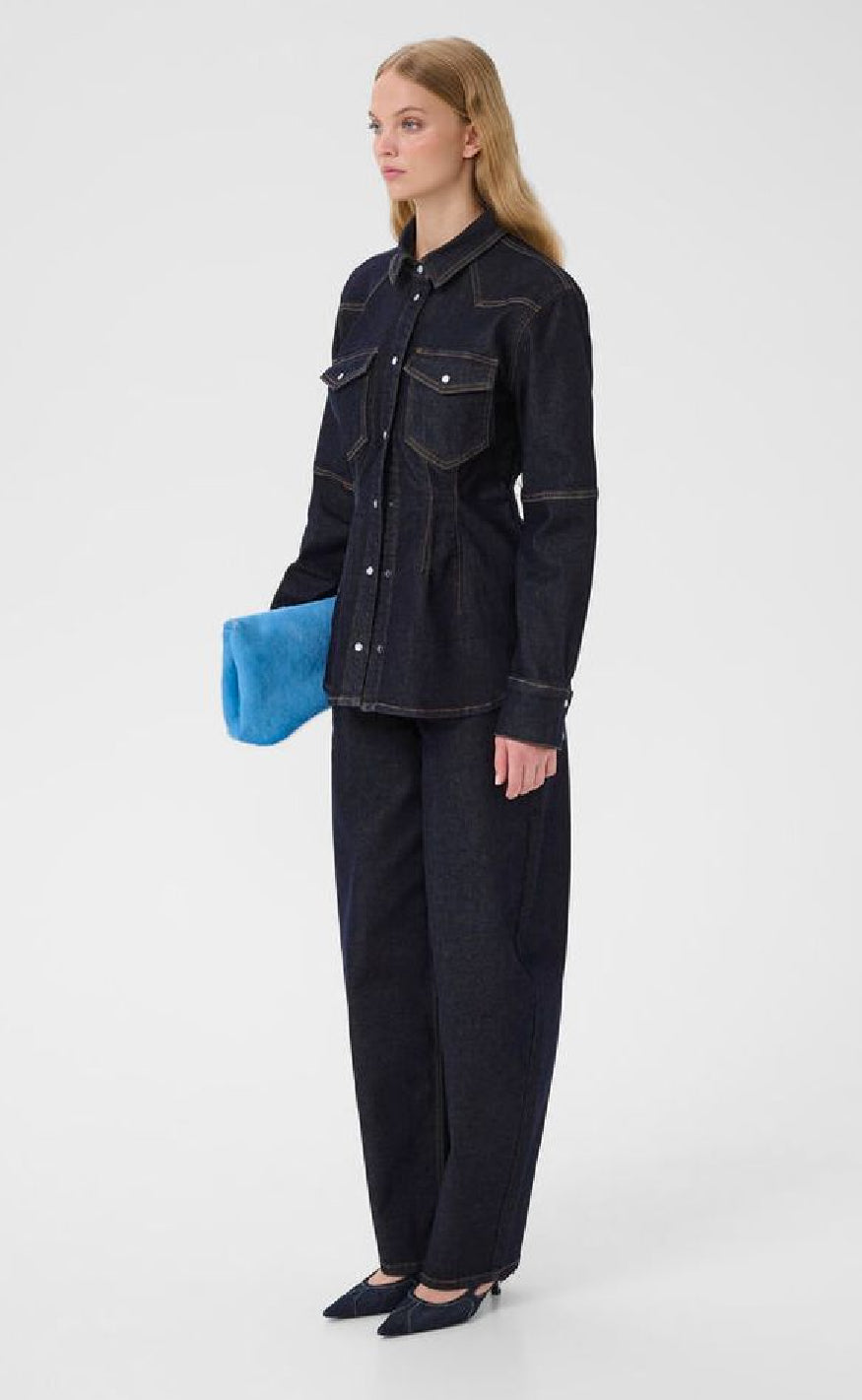 Gestuz Skjorte - Mae - Dark Blue Rinse