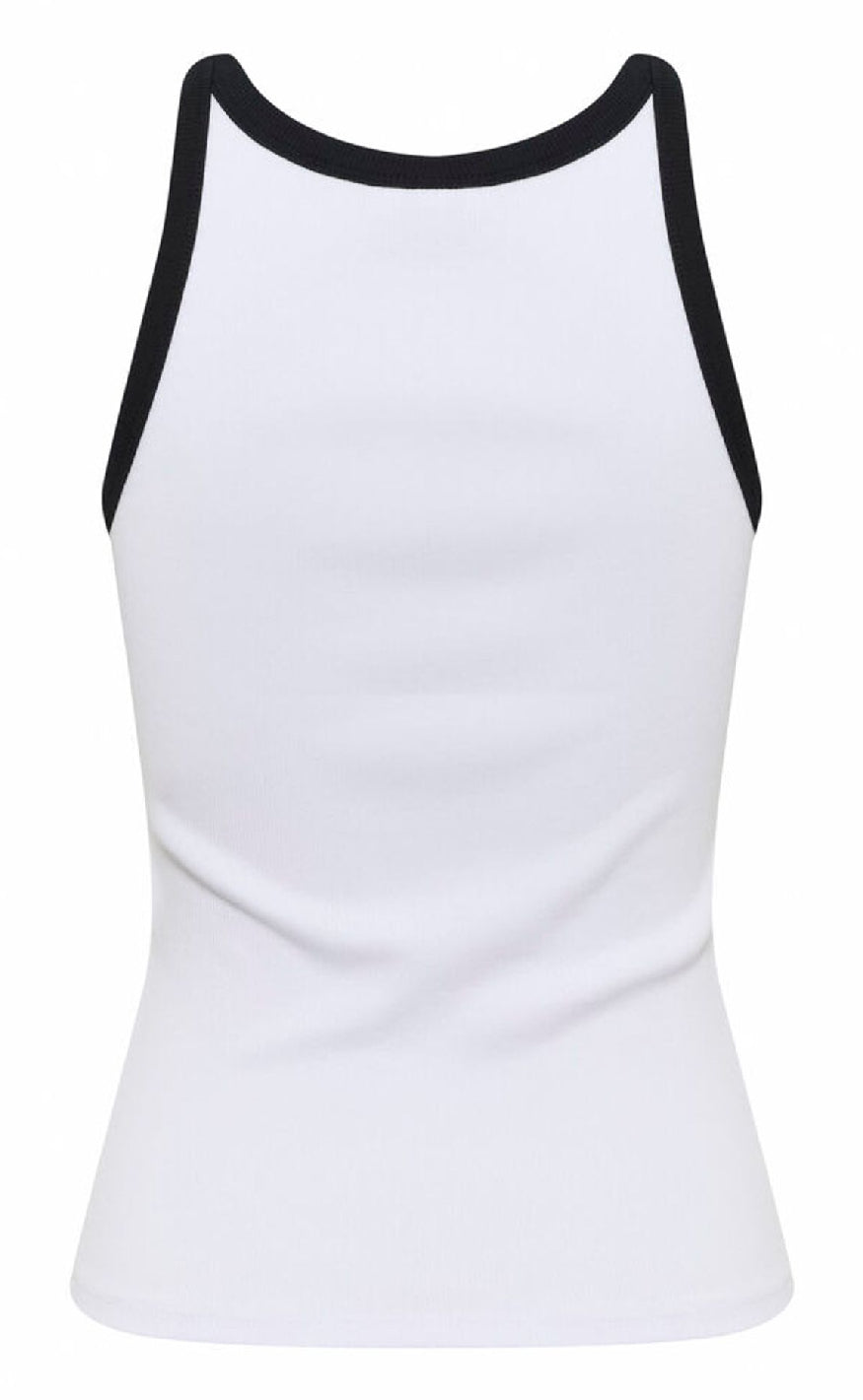 Gestuz Top - Drew Contrast Logo - Bright White
