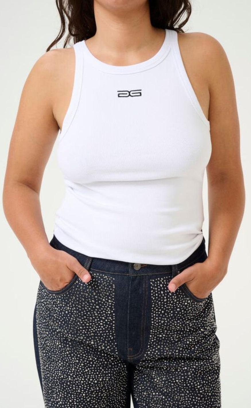 Gestuz Top - Drew Logo - Bright White