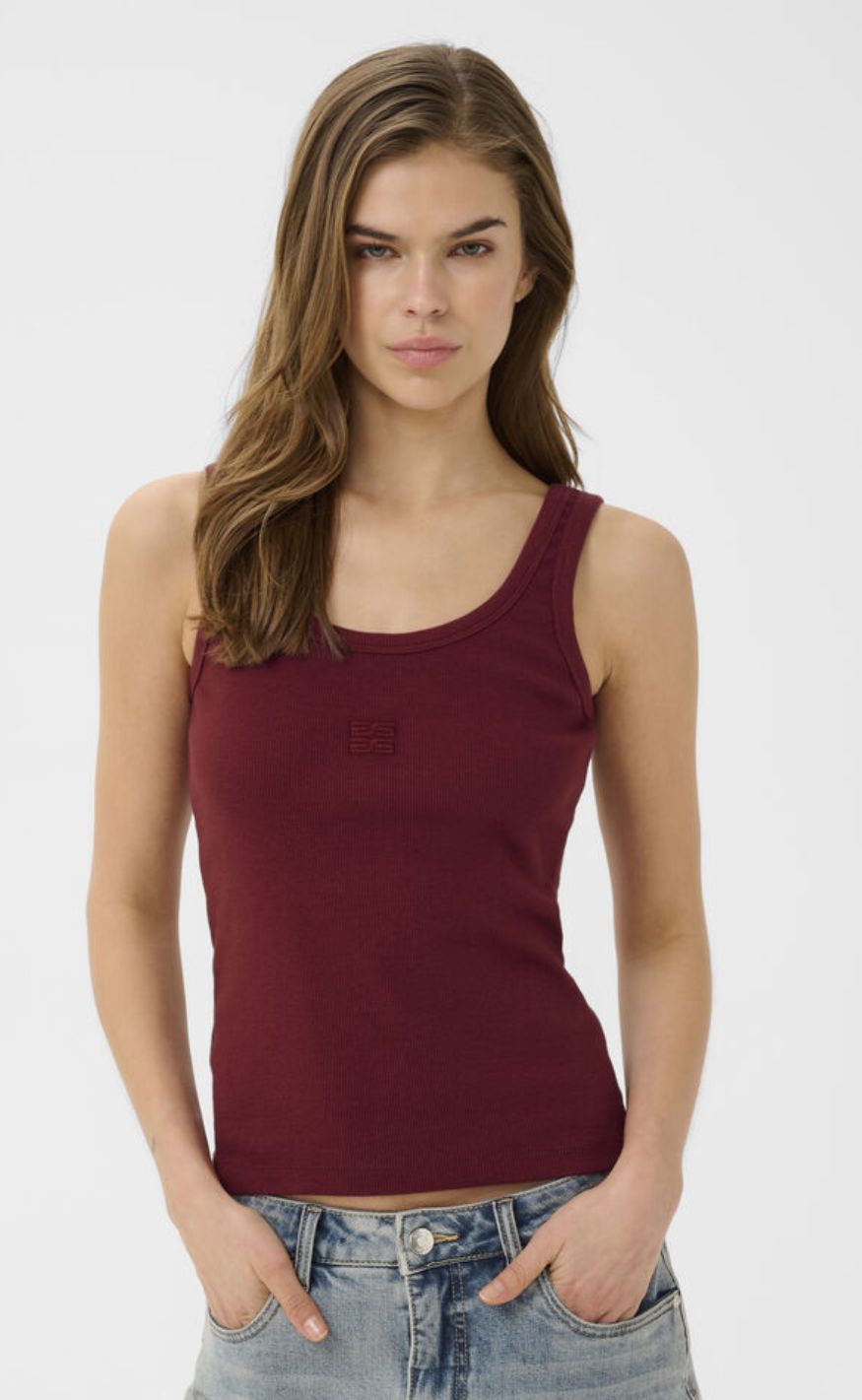 Gestuz Top - Drew Logo Top 2.0 - Cabernet