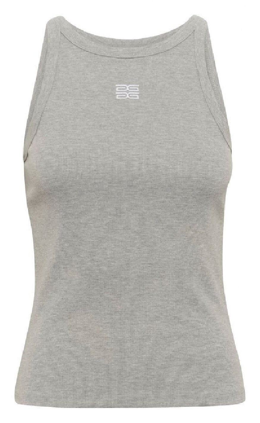Gestuz Top - Drew Mel Logo - Grey Melange