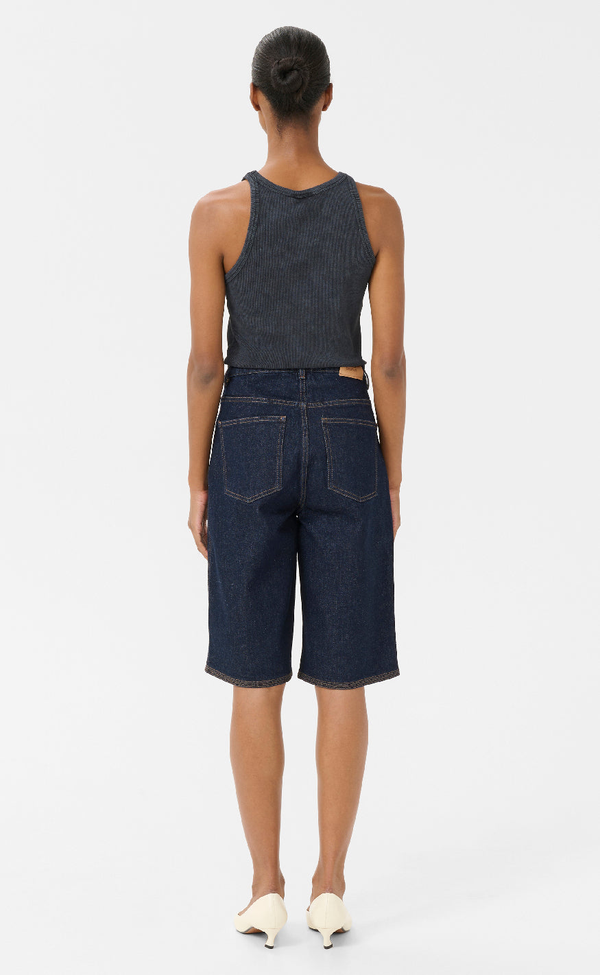 Gestuz Top - Drew Washed Logo - Grey washed