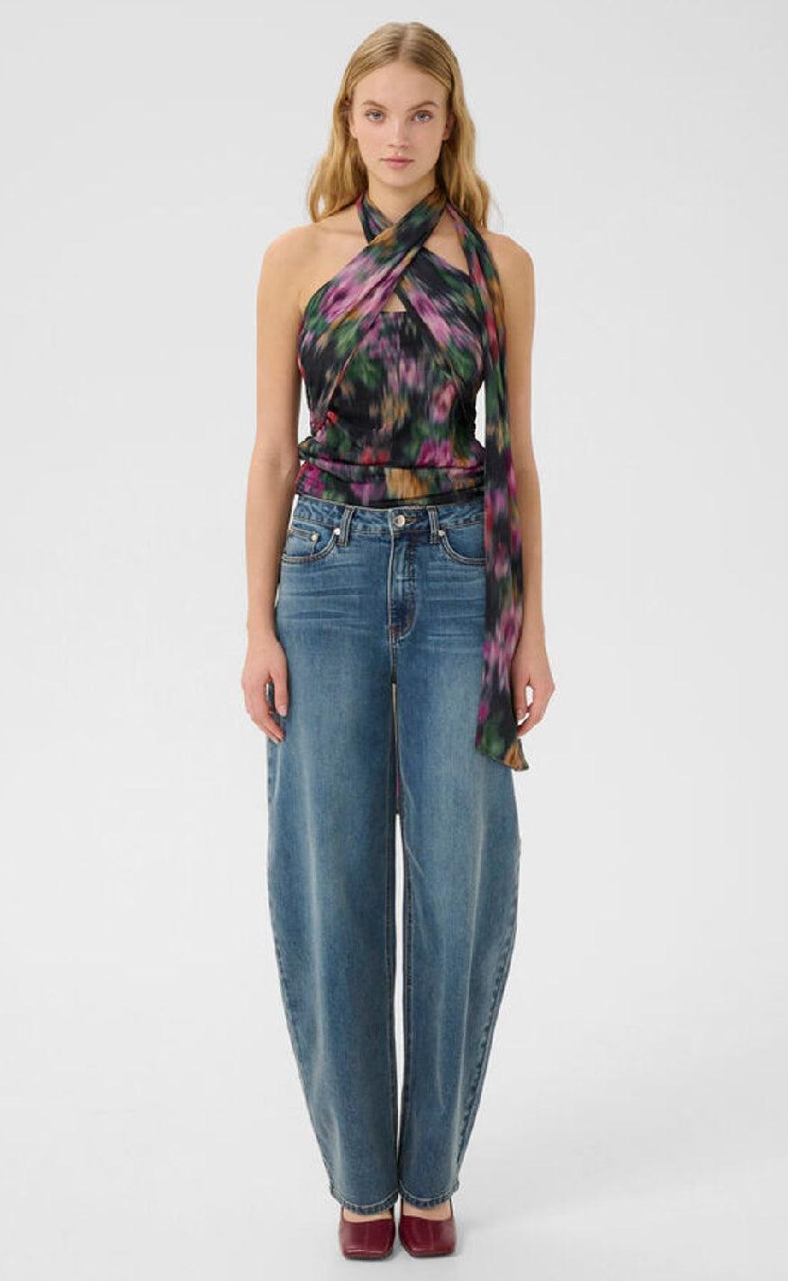 Gestuz Top - Fadia - Red Faded Flower