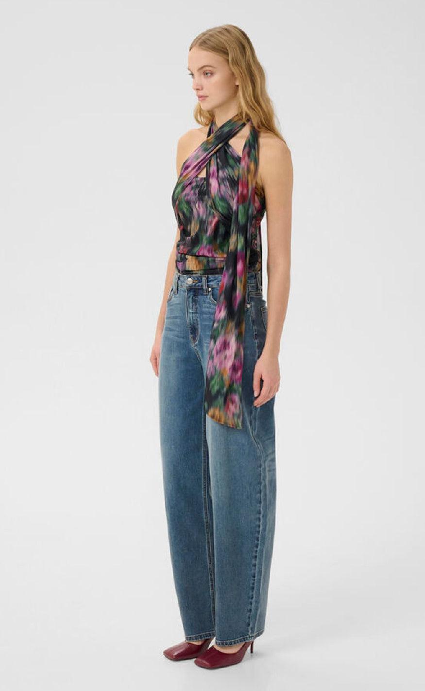 Gestuz Top - Fadia - Red Faded Flower