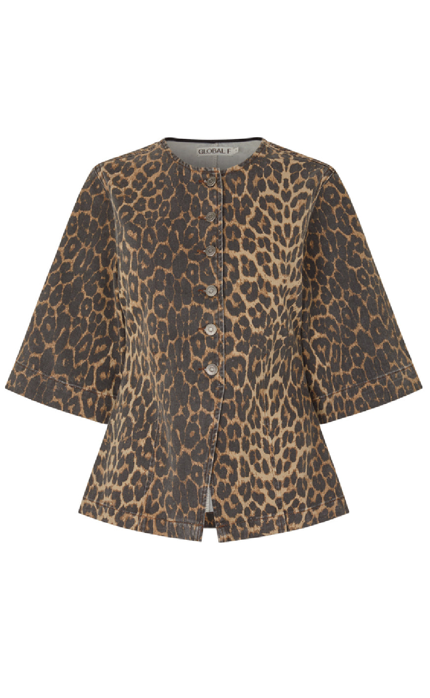Global Funk Bluse - Lila-G - Leopard Mist