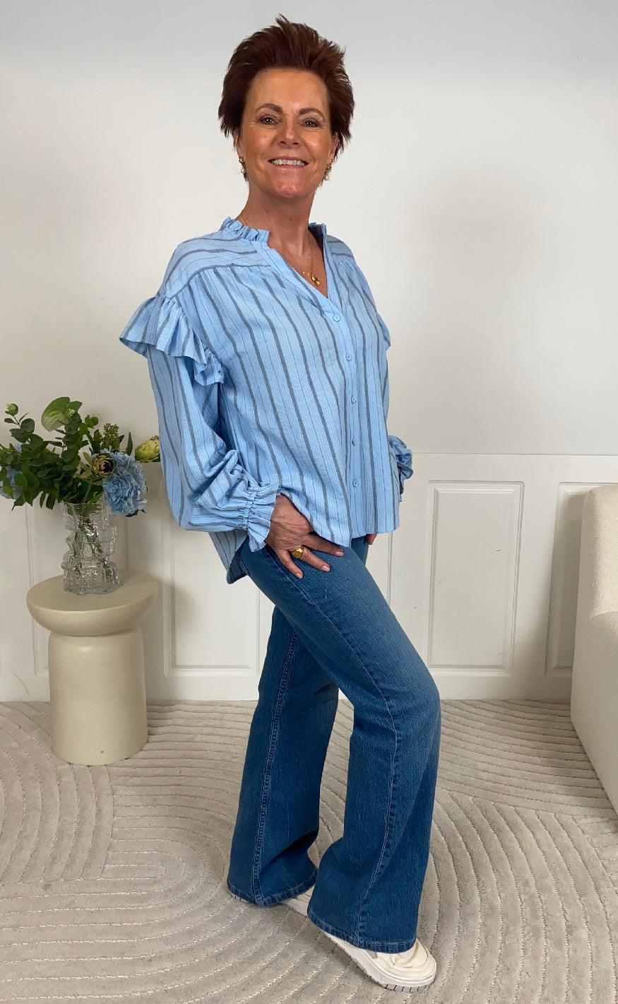 Gossia Bluse - Rami - Blue Stripes