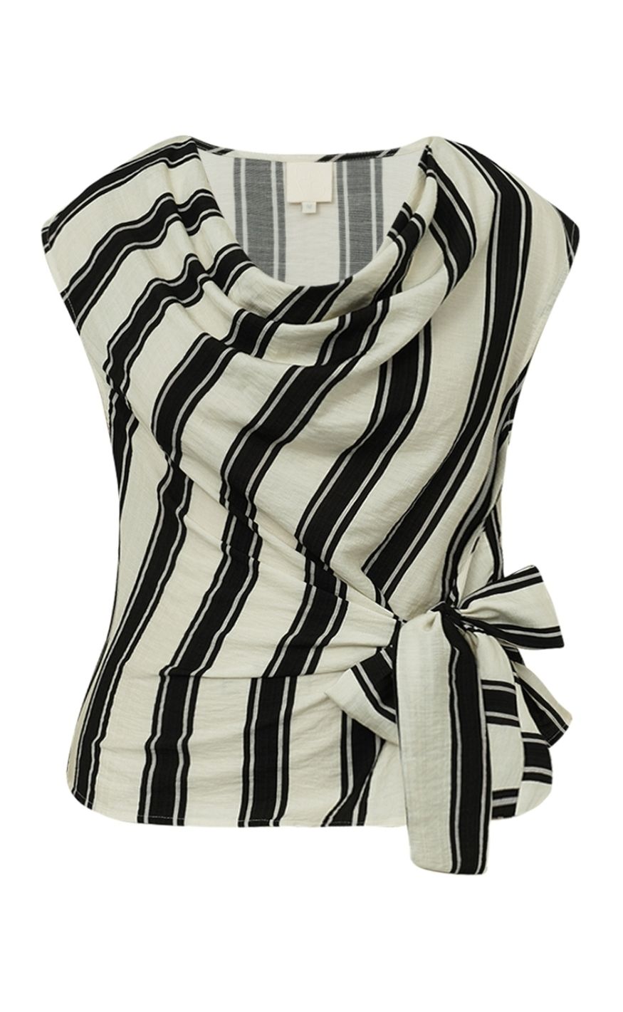 Gossia Bluse - Sagara Jo - Sand Black Stripes