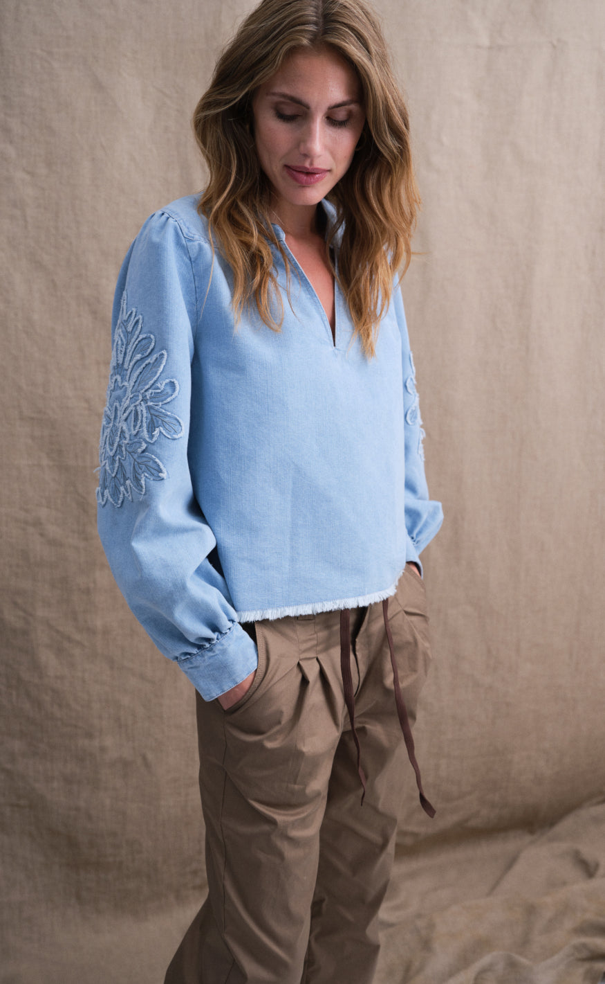 Gossia Bluse - Saloma - Light Blue Denim