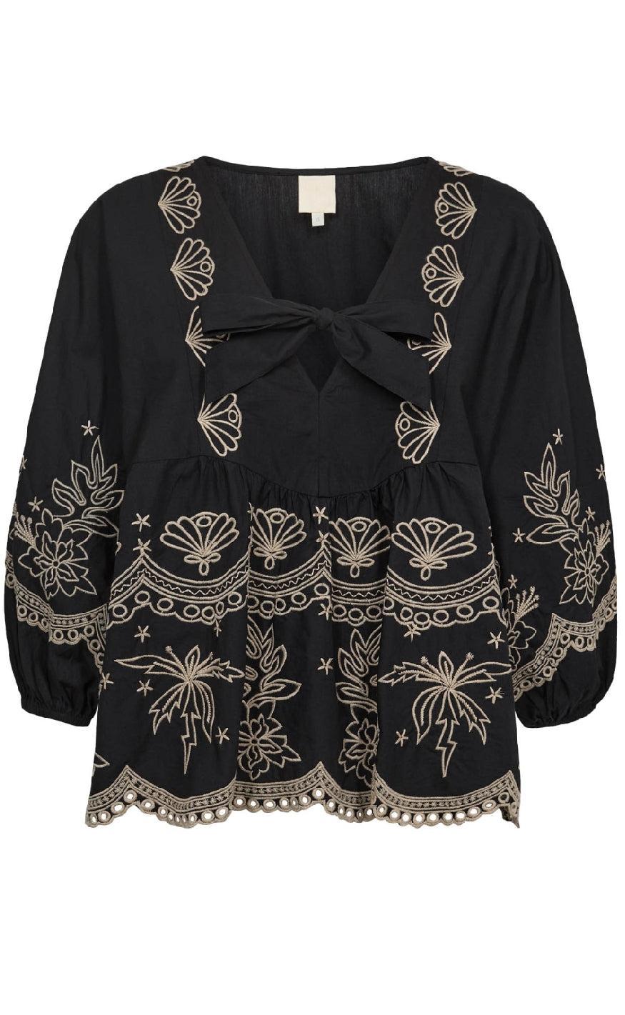 Gossia Bluse - Sofja - Black/Sand