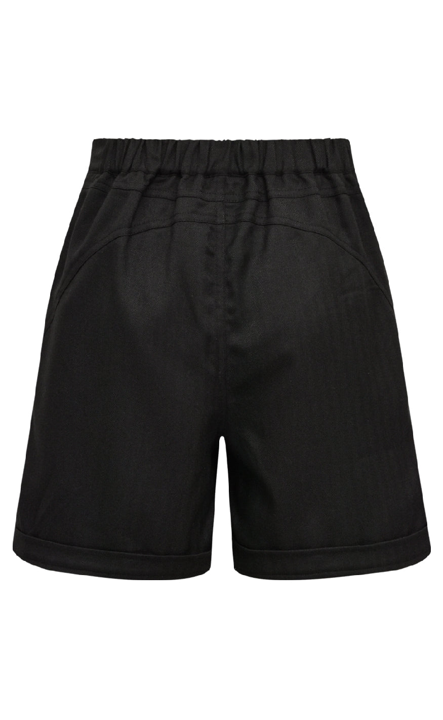 Gossia Shorts - Thilla Herringbone - Black