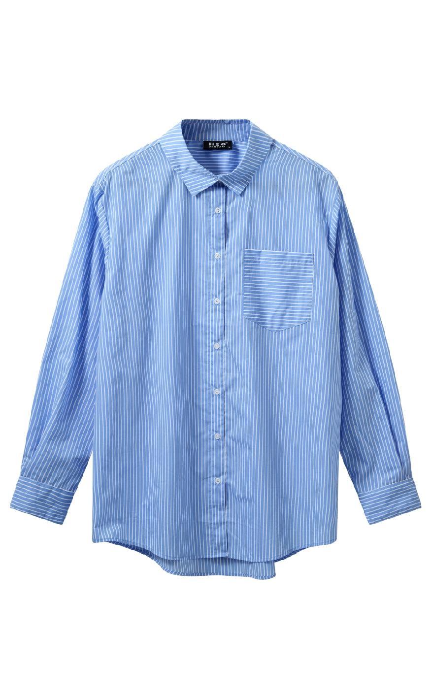 H2O Skjorte - Rønne Essential - Sky Blue/White