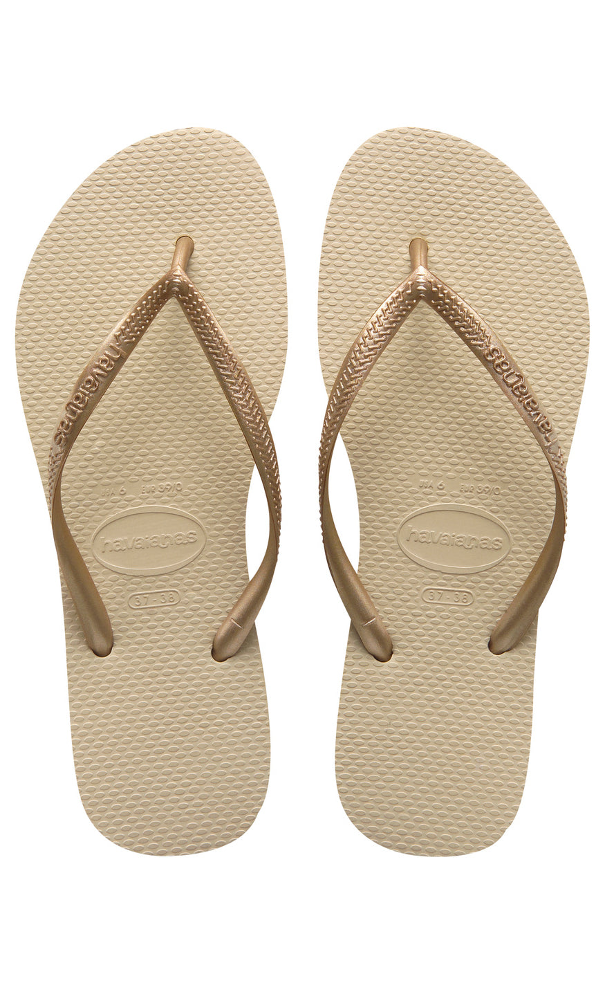 Havaianas Klipklapper / Sandal - Slim - SandGrey/L. Gold
