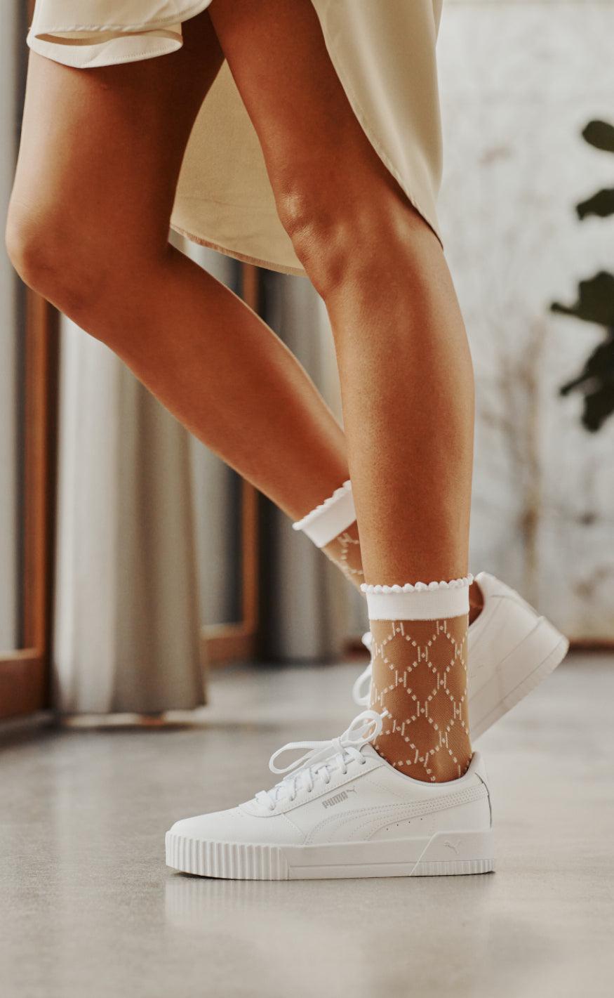 Hype The Detail Strømper - Logo 25 Denier - White