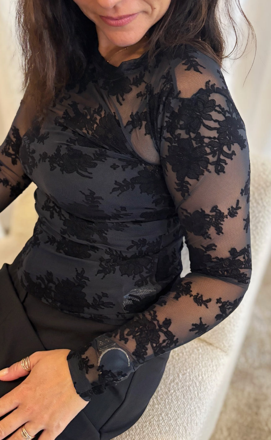 Hype the Detail Bluse - Lace - Black