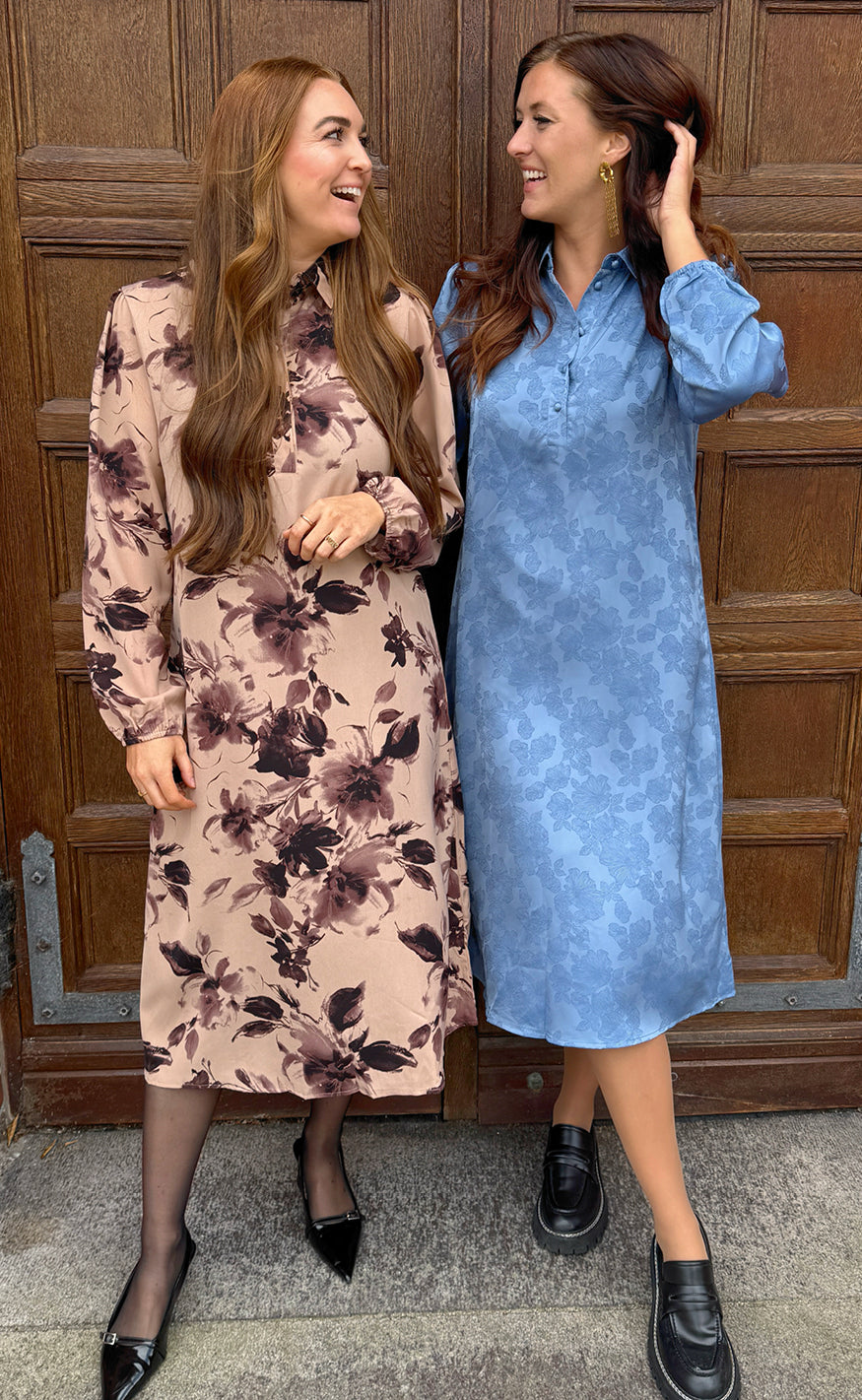 INA Copenhagen Kjole - Celeste LS - Blue Flower