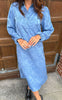INA Copenhagen Kjole - Celeste LS - Blue Flower