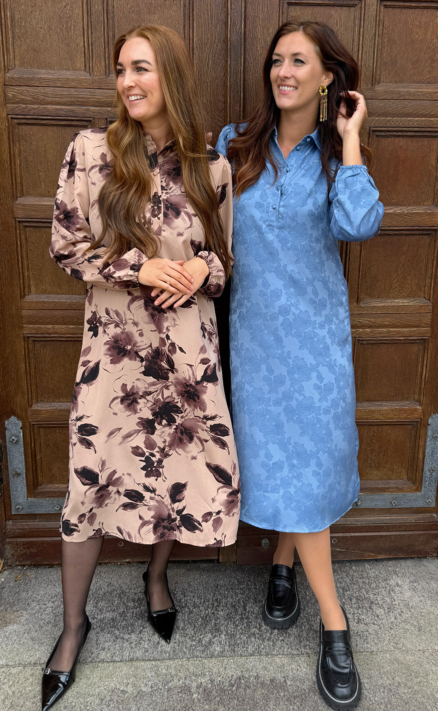 INA Copenhagen Kjole - Celeste LS - Brown Flowers