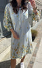 Say INA Copenhagen Kjole - Carly - Blue Striped W. Flowers