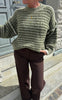 Say INA Copenhagen Strik - Sanna - Green Striped W. Beige Details