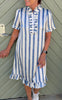 Say INA Copenhagen Kjole - Philina - Blue Striped