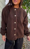 Say INA Copenhagen Fleece Jakke - Gloria - Dark Brown