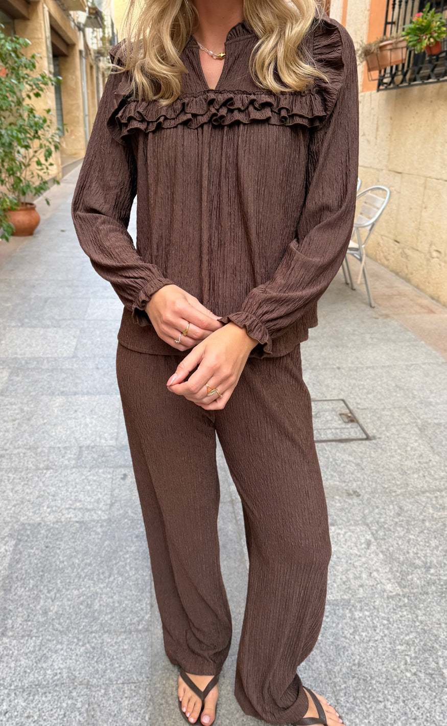 Liberte Bluse - Anni Frill - Brown Mocca