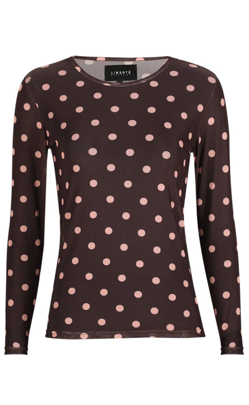 Liberté Bluse - Mesh - Plum Rose Big Dot