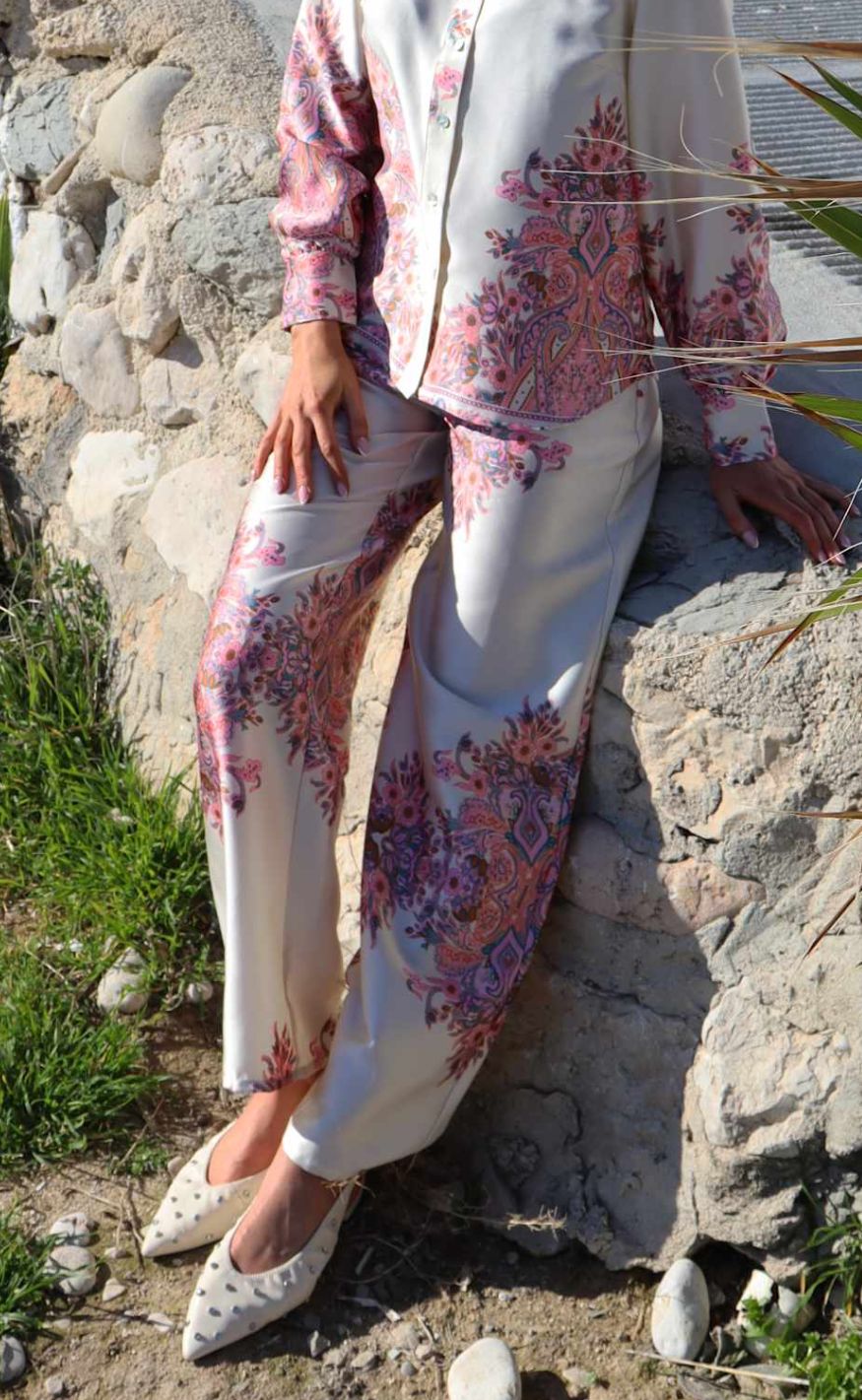 Liberte Bukser - Wennise - Creme Paisley