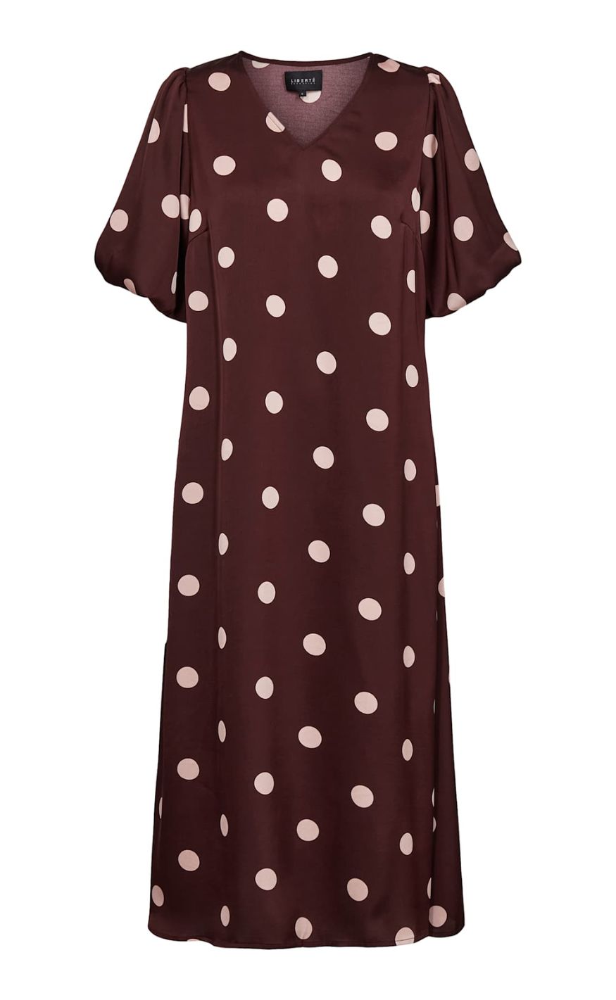 Liberte Kjole - Dotti - Plum Rose Big Dot