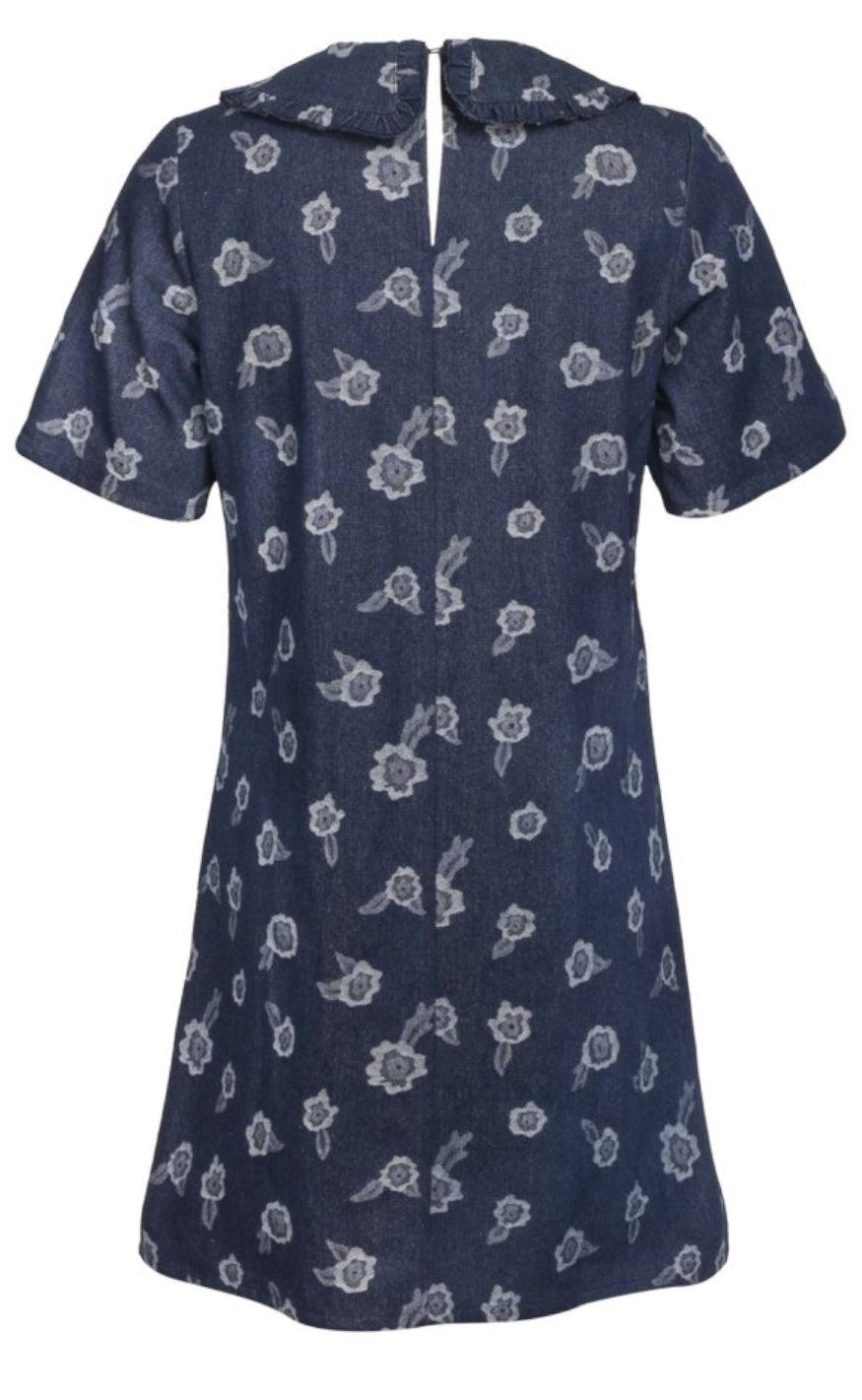 Liberte Kjole - Mitty - Denim Flower