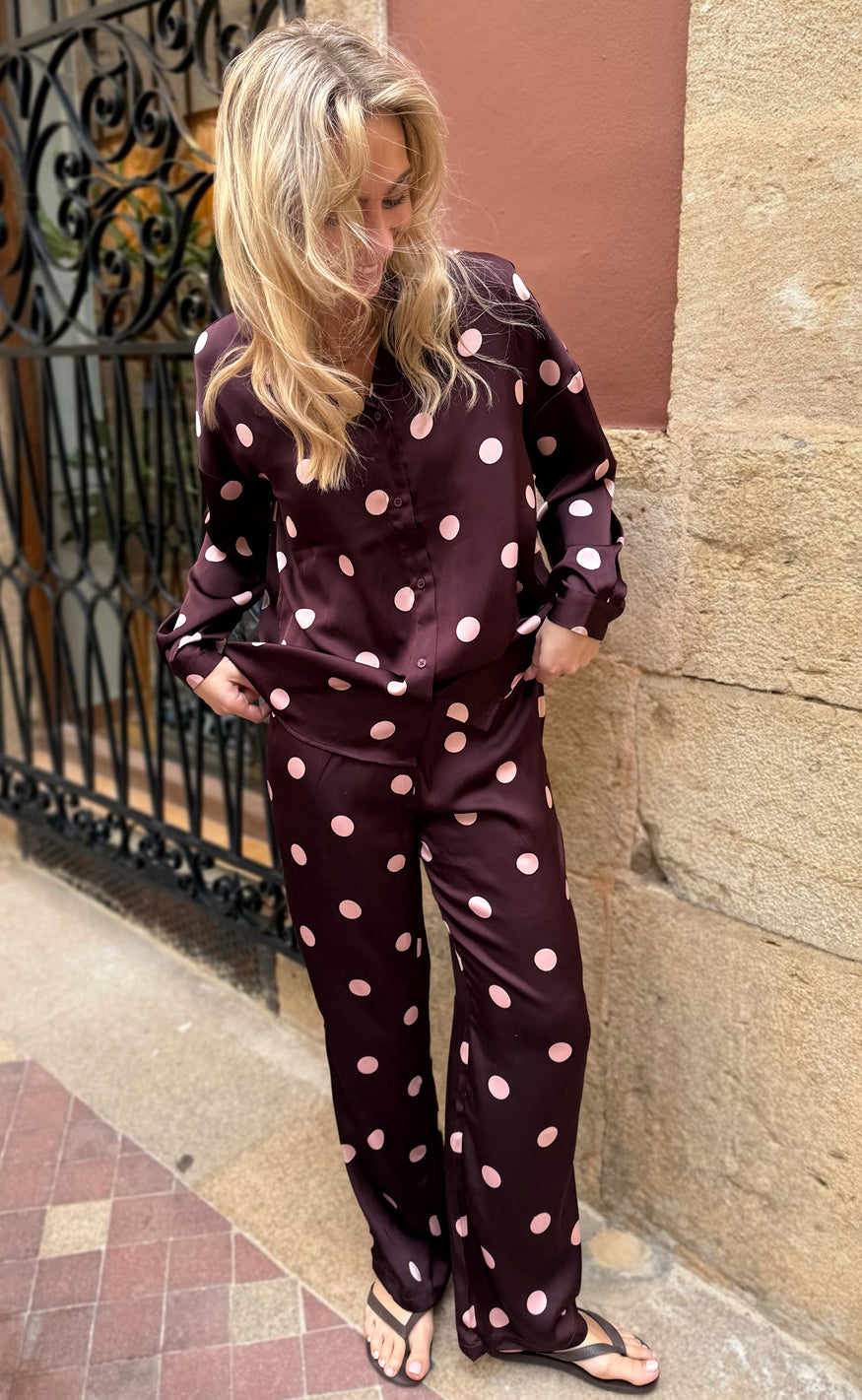 Liberte Skjorte - Dotti - Plum Rose Big Dot