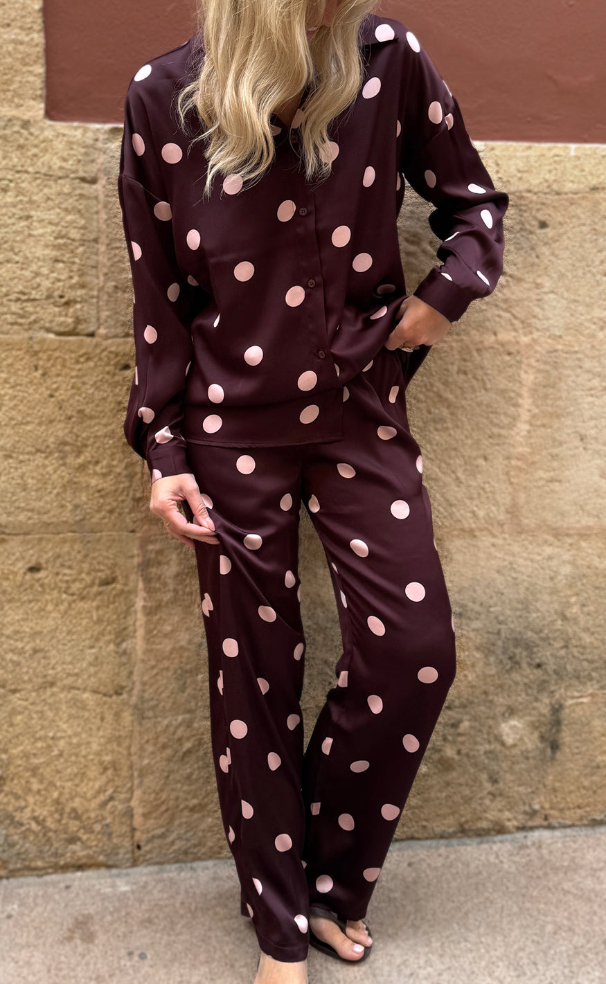 Liberte Skjorte - Dotti - Plum Rose Big Dot