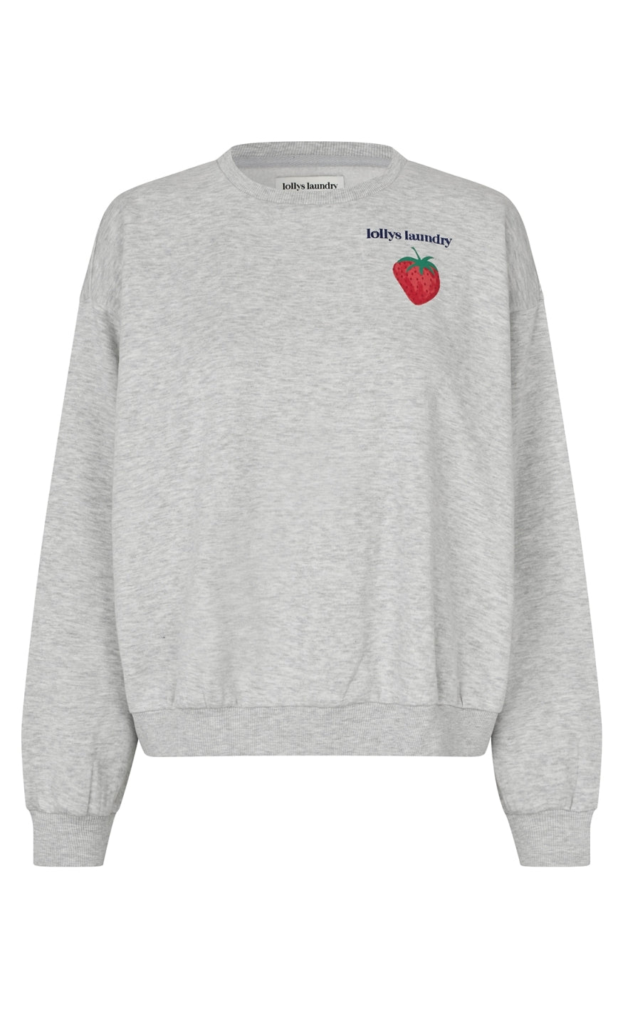Lollys Laundry Sweatshirt - Sydney Strawberry - Light Grey Melange